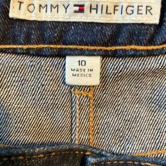 Tommy‎ Hilfiger Distressed Dark Wash Jean Skirt Size 10 - Picture 6 of 7